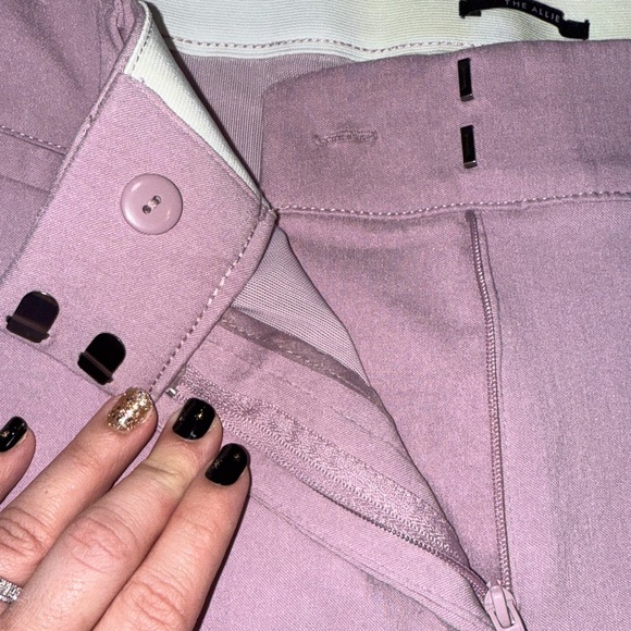 Lane Bryant The Allie Cropped Pants Pearl Stud Detail Purple Stretch Size 16 - Picture 7 of 10